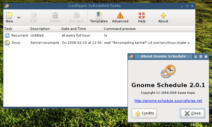 圖形化Linux計劃任務管理器Gnome-schedule