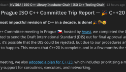 C++ 20 準備發布，C++ 23 提上議程